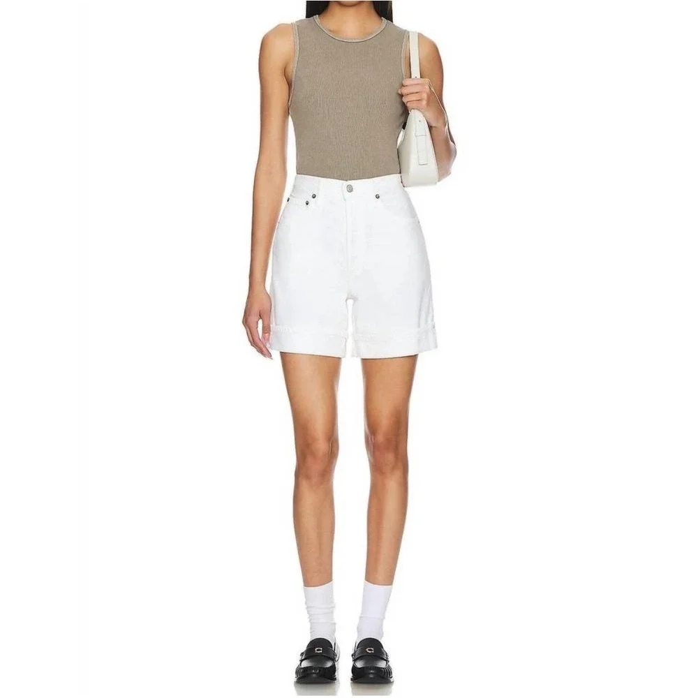 Agolde Dame Jorts 100% Organic Cotton Denim Boho Preppy Festival Shorts 24